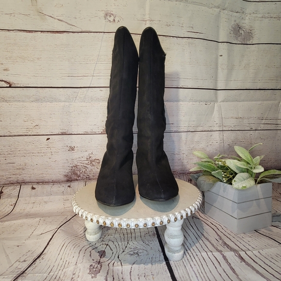Kickerino Alaskan Black Suede Women's Kitten Heel Calf Boots Approx Size 8M - Picture 3 of 14